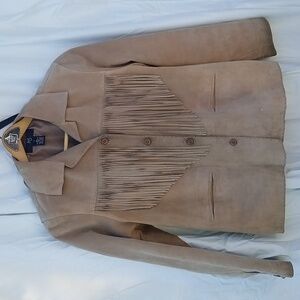 IOS Genuine Leather Jacket With Fringe Detail S